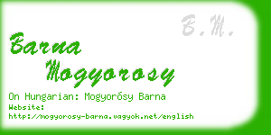 barna mogyorosy business card