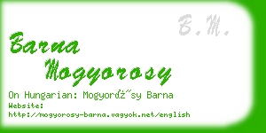 barna mogyorosy business card